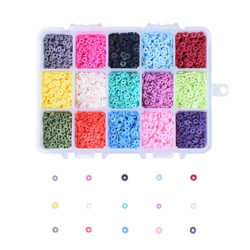 4800 ~ 5280 unids/caja 6mm cuentas redondas planas de arcilla polimérica Chip disco espaciador suelto cuentas Heishi hechas a mano para hacer joyería DIY pulsera