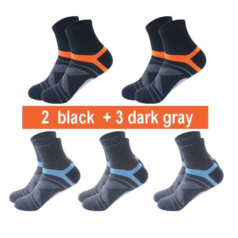 10PCS=5Pair High Quality Cotton New Autumn Men's Socks Running Winter Casual Breathable Active Socks Stripe Sport Socks EUR38-48