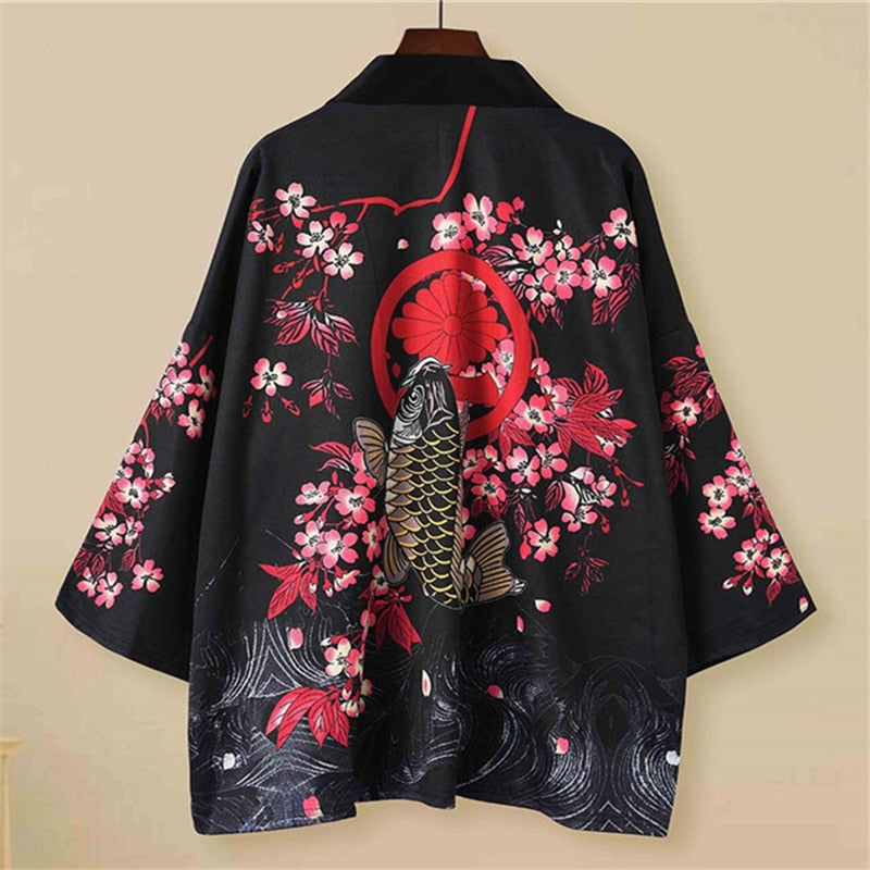 Bebovizi Japan Style Kleidung Herren Sommer Streetwear Cat Print Kimono Cardigan Mandarin Robe Herren Unisex Japanese Trend Kimonos