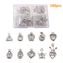 80-160 Uds Zirconia cúbica diamantes de imitación dijes colgantes gota corazón dijes de cristal para joyería DIY pendientes collar fabricación de pulseras