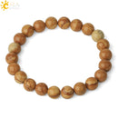 CSJA, pulseras de hilo de piedras naturales de 8mm, pulsera elástica curativa con cuentas redondas de un solo Color para mujer, joyería Simple de moda G432