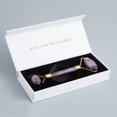 Amethyst-Massagegerät zum Anheben des Gesichts, Jade-Stein-Roller, natürlicher Kristallstein, der dünnes Kinn-Gesichtsschönheits-Hautpflege-Werkzeug abnimmt