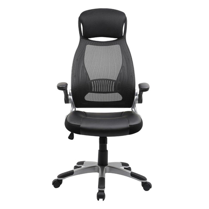 Swivel Mesh Office Computer Chair with Headrest Executive chair Ergonomic Mechanism Synchronized Height Adjustable, Black