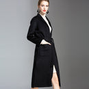 Europäischer und amerikanischer Wasserwellenkaschmirmantel Damen 2019 neuer mittlerer und langer Winterwollmantel doppelseitiger Damenstoffmantel