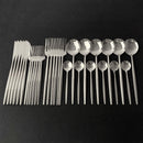 30-teiliges Besteckset aus glänzendem Gold, Edelstahl, Geschirrset, Messer, Dessertgabel, Löffel, Abendessen, Besteckset, Küchengeschirr-Set