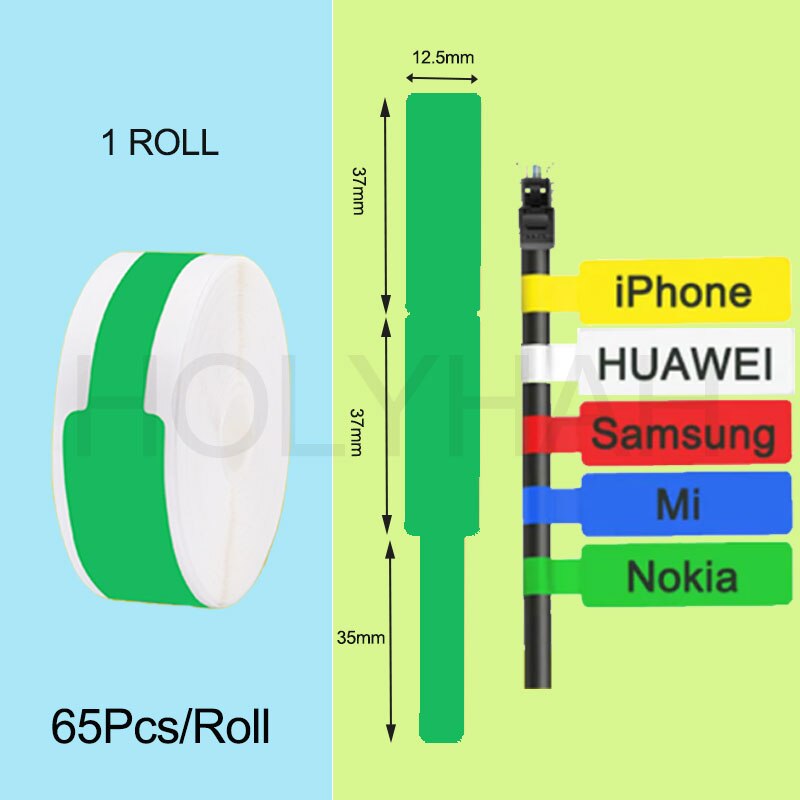 Niimbot D11 D110 D101 pegatinas de Cable autoadhesivas etiquetas de alambre de fibra de identificación impermeables etiquetas para herramienta de marcador de red