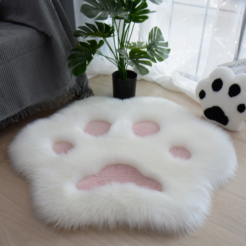 Bonito patrón de pata de gato, alfombra de felpa suave, sofá para el hogar, mesa de café, alfombrilla para el suelo, dormitorio, cabecera, carpa decorativa, regalos de navidad