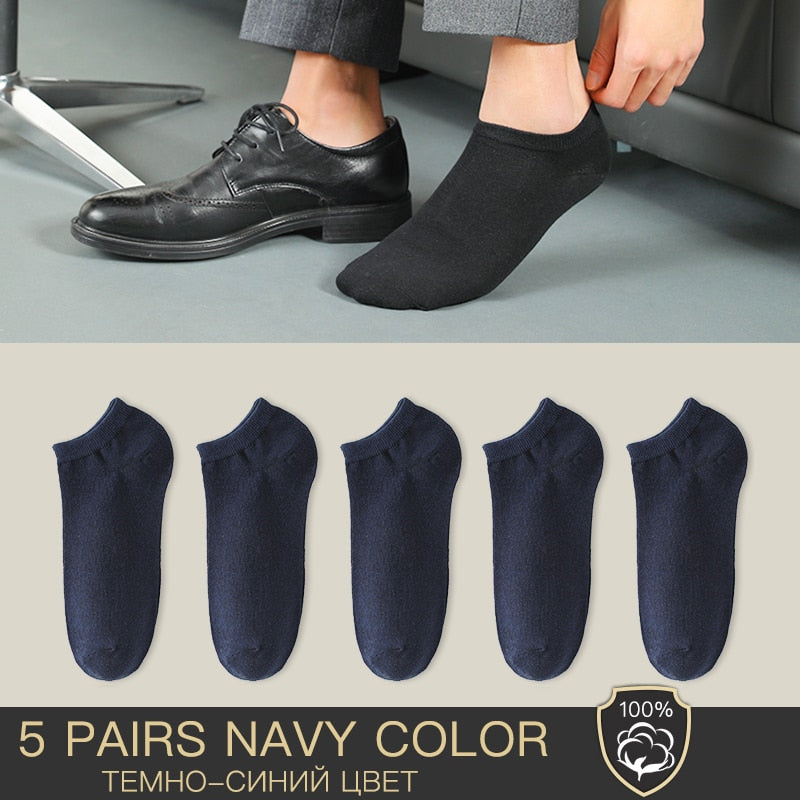 Marca HSS, 100% calcetines de algodón para hombre, calcetines transpirables finos de verano, calcetines de barco invisibles de alta calidad, cortos negros para estudiantes, talla 39-44