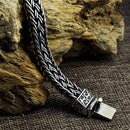 BOCAI New Real Solid S925 Pure Silver Bracelet for Man Personality Woven Bracelet Domineering  Retro Fashion Holiday Gifts
