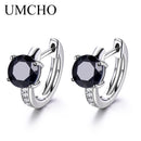 UMCHO Natürliche schwarze Spinell-Ohrringe für Frauen, 100 % echte 925er Sterlingsilber-Ohrringe, weibliche Verlobung, feiner Schmuck