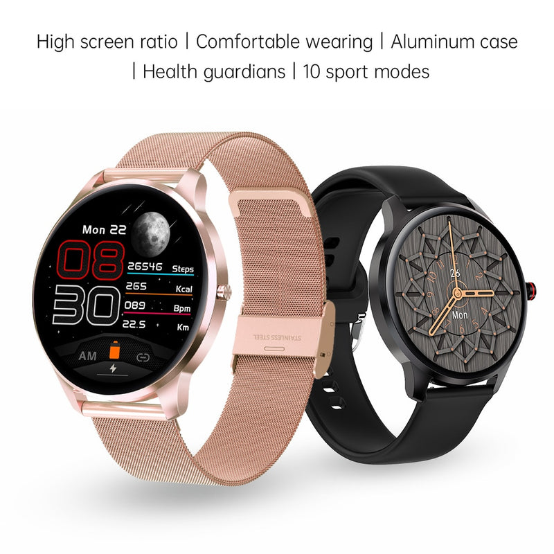 MELANDA 2022 nuevo reloj inteligente para mujer, reloj inteligente completamente táctil para hombre, IP68, resistente al agua, deportivo, con monitor de presión arterial y frecuencia cardíaca, reloj de pulsera