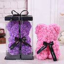 25*16 Cm Diy Teddy Rose Bear with Box Artificial PE Flower Valentine&