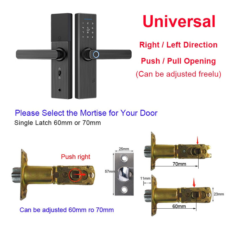 YOHEEN Wifi Electronic Smart Door Lock With Tuya App, Security Biometric Fingerprint Lock Password RFID Card