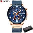 CURREN Fashion Chronograph Uhr Herren Lederuhr Casual Sportuhren für Herren Quarz Armbanduhr Relogio Masculino