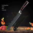 Stainless Steel Chef Knife Set with Knife Cover Case Sheath 8 Pcs  Cleaver Slicing Damascus Veins  Survive  Kitchen Knives Set
