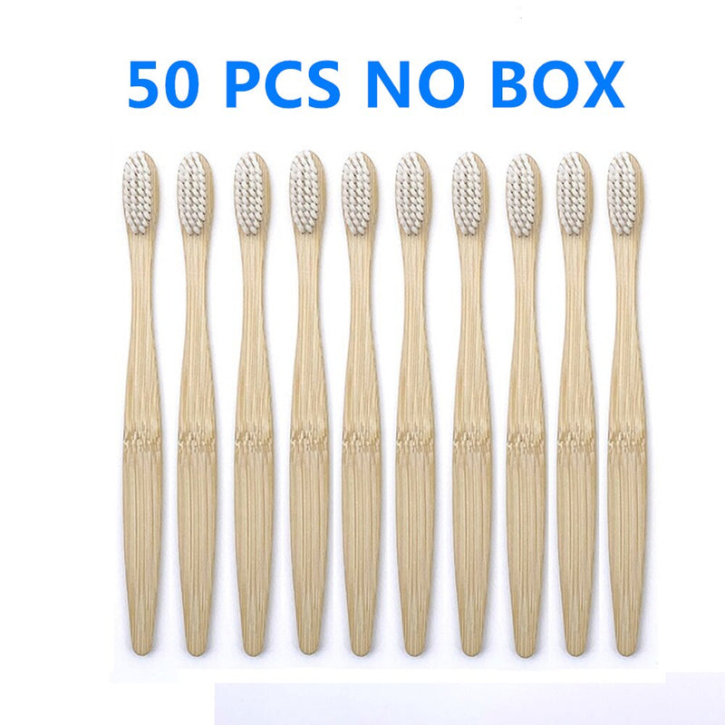 50/40/30-pack Bamboo Toothbrush Adults Soft Bristles Biodegradable Plastic-Free Toothbrushes Low Carbon Eco Bamboo Handle Brush