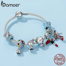 BAMOER 100% 925 Sterling Silber Damenschuhe, Spiegel Make-up Anhänger Charm passend für Damen Armband DIY Schmuck Damen Geschenk SCC457