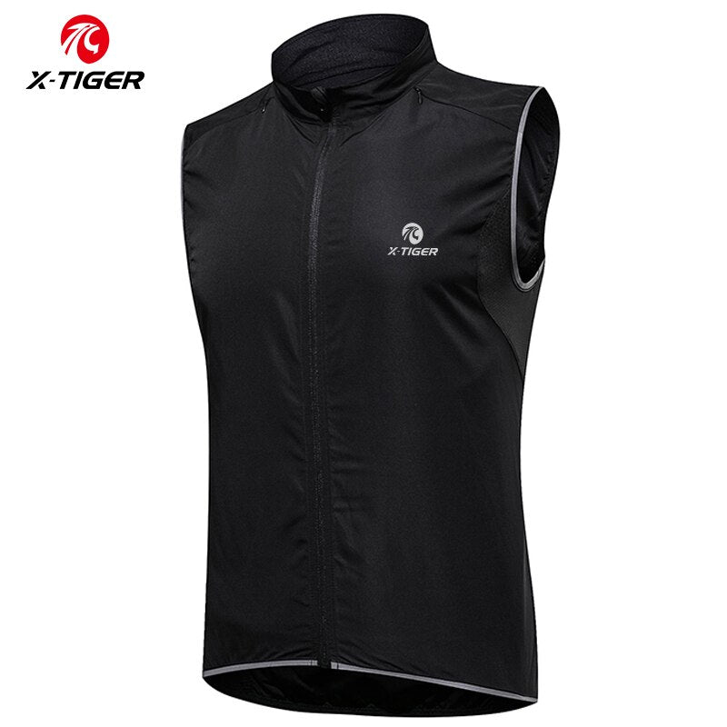 X-TIGER Windproof Cycling Vest Rainproof Sleeveless Reflective Safety Vest MTB Bike Jacket Outdoor Sport Quick-Dry Rain Jacket