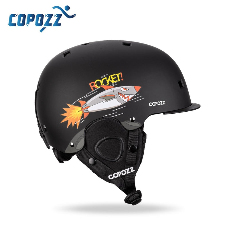 Casco de esquí COPOZZ de dibujos animados para niños, casco de Snowboard de protección para deportes al aire libre moldeado integralmente, equipo de esquí para mujeres