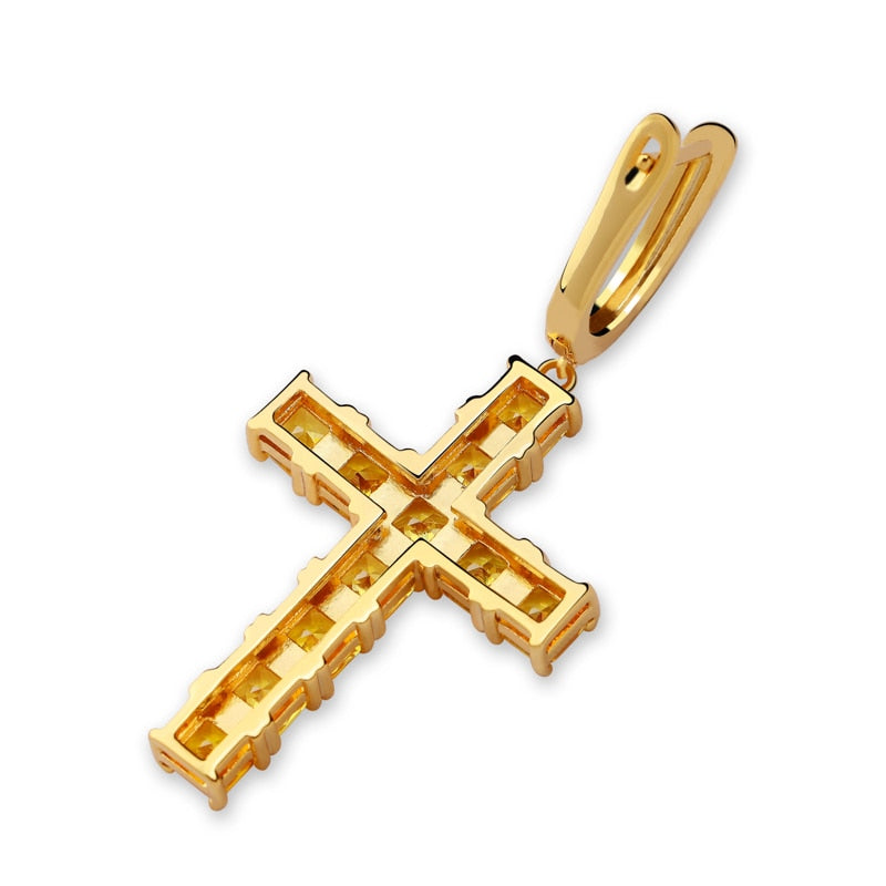 TOPGRILLZ Micro Paved Cross Full Bling Iced Out Ohrring Kubikzirkon Gold Silber Farbe Charm Ohrstecker Hip Hop Schmuck
