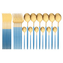 24 Stücke Gold Matt Geschirr Besteck Set Edelstahl Besteck Set Dinner Kniffe Gabel Löffel Besteck Set Küchengeschirr