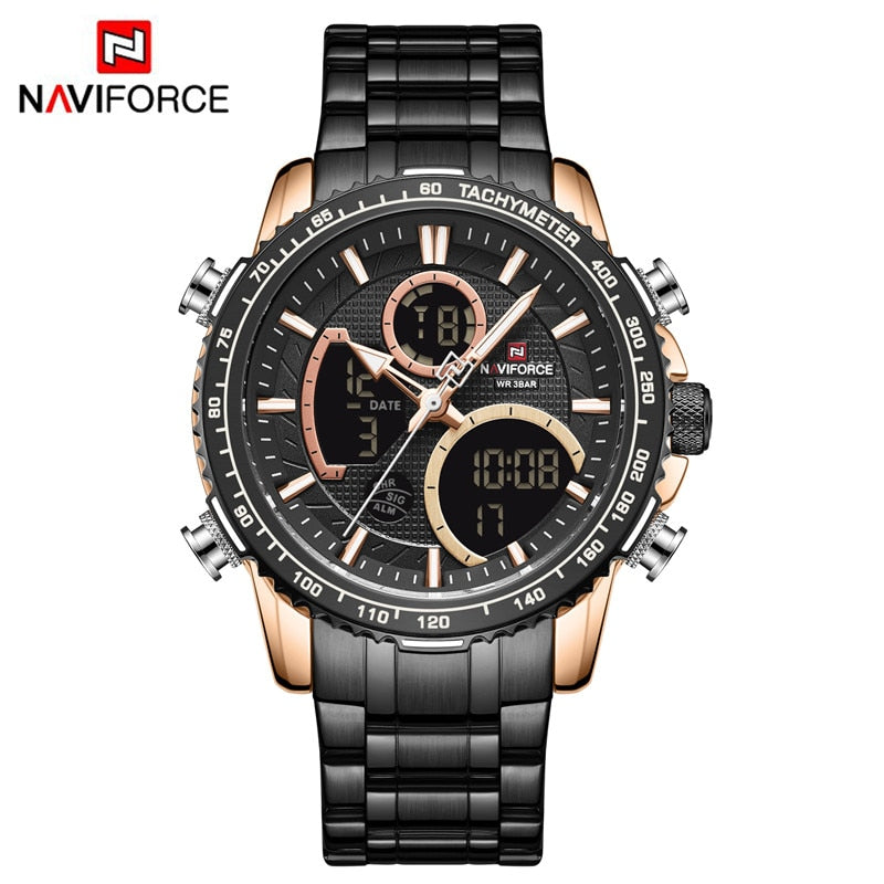 Reloj NAVIFORCE para hombre, relojes deportivos digitales de marca de lujo, reloj de pulsera de cuarzo para hombre, reloj luminoso resistente al agua para hombre, reloj Masculino