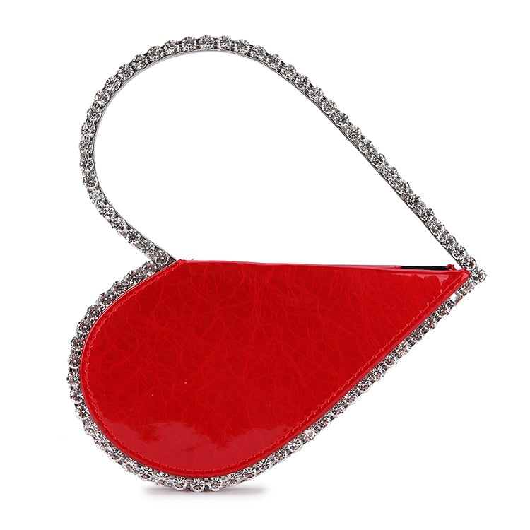 Luxury Heart-shaped Diamond Leather Women Party Clutch Bag Purses and Handbags Evening Bag Female 2020 Designer Bags Wedding Bag