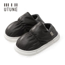UTUNE, pantuflas de invierno tostadas para mujer, zapatos de pan para exteriores, zapatos de interior para el hogar, zapatos de hombre de PU cálidos de felpa de doble propósito, suela gruesa EVA antideslizante