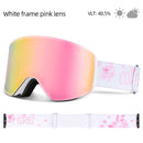 COPOZZ OTG Magnetische Skibrille Snowboard Maske für Männer Frauen Personalisierte Brillen Zylindrischer UV400 Schutz Schneebrille Erwachsene