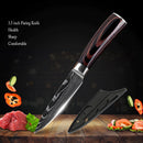 Stainless Steel Chef Knife Set with Knife Cover Case Sheath 8 Pcs  Cleaver Slicing Damascus Veins  Survive  Kitchen Knives Set
