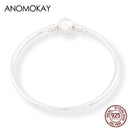 Anomokay nuevo 100% Plata de Ley 925 lindo pequeño León brazaletes pulseras para niños moda regalo de cumpleaños S925 joyería de plata