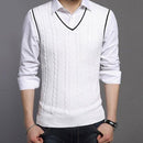 2020 Sweater Men Fashion Sleeveless Knitted Vest Male V-Neck Pullover Male Jacket Slim Solid Casual Mens Woolen Sweaters Vest