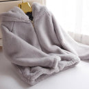 Kaninchen Kunstpelz Winter Gras Nerz Kunstpelzmantel Damen Kunstpelz mit Kapuze weich plus Größe 2021 Damenjacke rot, 4XL, 5xl