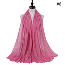 Luxuey Pom Pom Bubble Chiffon Hijab Schal Frauen Langer Schal Wrap Muslim Stirnband Maxi Islamischer Sjaal 180 * 70 cm