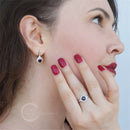 GEM'S BALLET 1.05Ct redondo granate rojo natural clásico anillo de piedras preciosas 100% 925 anillos de boda de plata esterlina para mujeres joyería fina