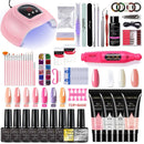 Nagelset mit Nagellampe, Nageltrockner, Nagelbohrmaschine, Maniküre-Set, Poly-Nagelgele, Nagelgel-Nagellack-Set, Soak-Off-Nagelkunst-Sets