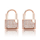 TOPGRILLZ Hip Hop Lock Ohrringe Iced Zirkonia Ohrringe Luxus Gold Micro Pave Zirkonia Ohrringe Geschenk für Männer Frauen