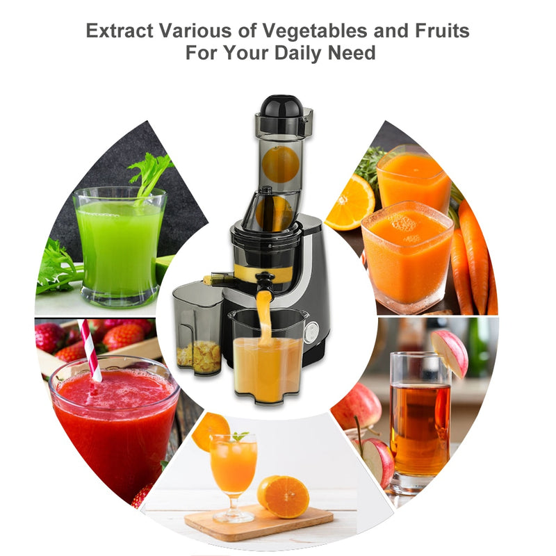 BioloMix Wide Chute Slow Masticating Juicer, BPA FREE Cold Press Juice Blender for High Nutrient Fruit and Vegetable Juice