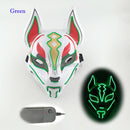 Anime Expro Decor Japanische Fuchsmaske Neon Led Licht Cosplay Maske Halloween Party Rave Led Maske Tanz DJ Zahltag Kostüm Requisiten