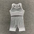 Frauen Yoga Set Gymnastikkleidung Damen Sport Fitnessanzug Laufende Kleidung Yoga Top + Leggings Frauen Nahtlose Gymnastik Yoga BH Anzüge