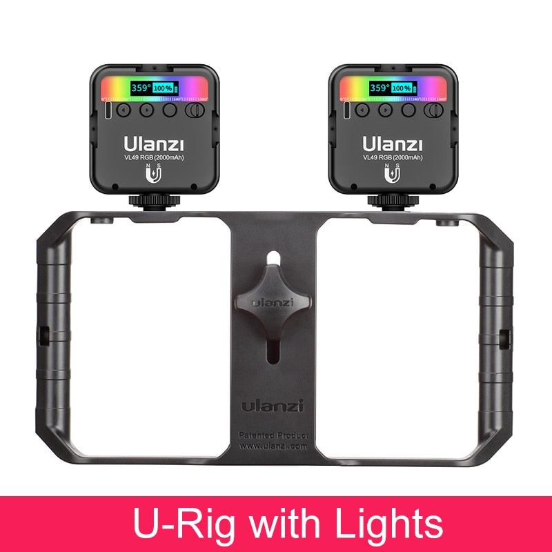 Ulanzi VL49 RGB Video Lights Mini LED Camera Light 2000mAh Recargable LED Panel Lámpara Foto Video Iluminación para Youtube Tik tok