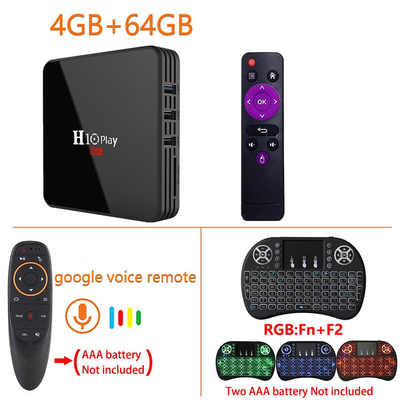 Android 9.0 TV Box, AllwinnerH6 Quad-Core, 6K HD Multi Language Media Player Unterstützung 2,4 GHz WiFi