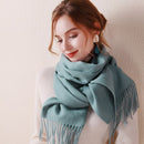 100% Wolle Schal Frauen Verdickung Kaschmir Winter Narben Tücher Mode Weibliche Pashmina Schals Übergroß Warmhalten Warps 300g