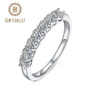 GEM'S BALLET 925 Sterling Silber Moissanite Ring Schmuck 0,7 Karat VVS1 Half Eternity Band Moissanite Diamant Ehering für Frauen