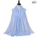 Luxuey Pom Pom Bubble Chiffon Hijab Schal Frauen Langer Schal Wrap Muslim Stirnband Maxi Islamischer Sjaal 180 * 70 cm