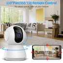 SDETER 360 ° Überwachungskameras mit Wifi Wireless 2 Way Audio Security IP CCTV Cam Night Vision Arbeiten mit Google Alexa Tuya