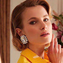 Pauli Manfi New Fashion Damen Strass Multicolor Ohrringe Elegante Damen Persönlichkeit Super große Ohrstecker