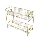 2 Schichten Metall Kosmetik Lagerregal Badezimmer Make-up Organizer Küche Gewürz Eisen Lagerregale Make-up Organizer Box