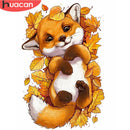 HUACAN Diamond Painting Fox Full Square Round Drill Needlework Art Diamond Embroidery Animal Diamond Mosaic Home Decoration