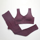 2-teiliges Set für Frauen, nahtlos, Yoga-Set, Fitness-Kleidung, hohe Taille, Leggings + Sport-BH, Fitnessstudio, Trainingskleidung, Frau, Jogging, Sportbekleidung